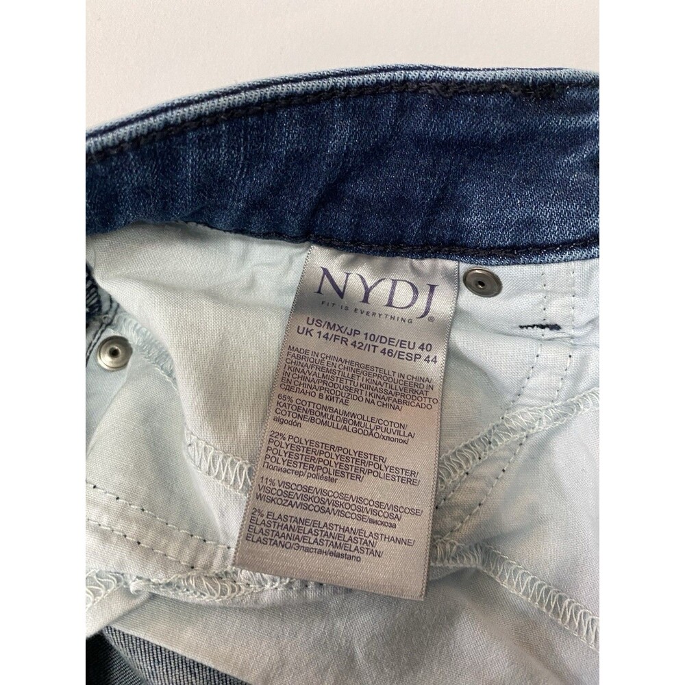 NYDJ Jeans Womens 10 Blue Marilyn Straight Lift Tuck Stretch Medium Wash Denim - Picture 3 of 7